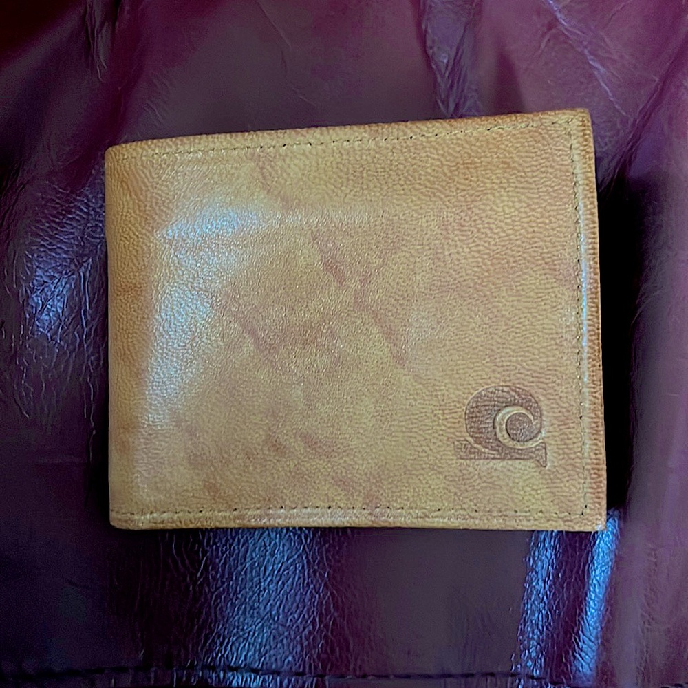 Top-grain leather billfold with card holder